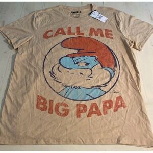 SMURFS Men's Sz L "CALL ME BIG PAPA"  T Shirt‎ PAPA SMURF